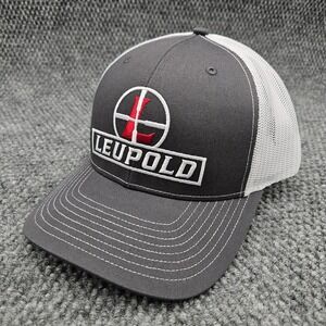Leupold Optics Rifle Scopes Gray White Trucker Hat Snapback Hunting Shooting